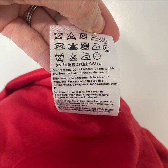 Escada Red Holiday Sheath Dress Beaded Sleeves - Picture 9 of 14